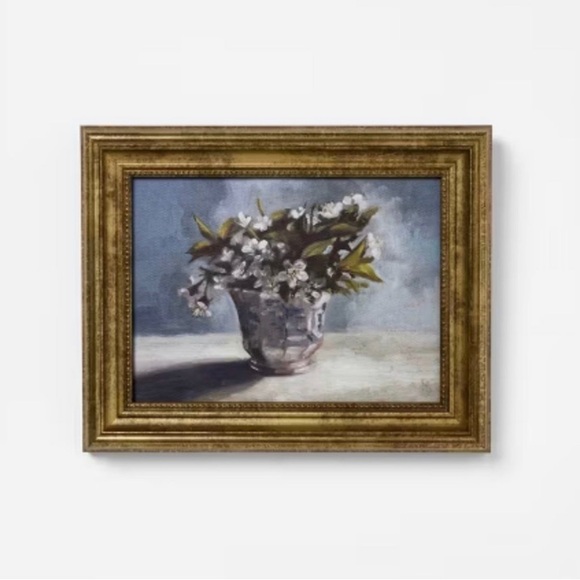 NIB 10"x8" Flower Vintage Framed Wall Art - Threshold™ designed w/ Studio McGee - Picture 1 of 5